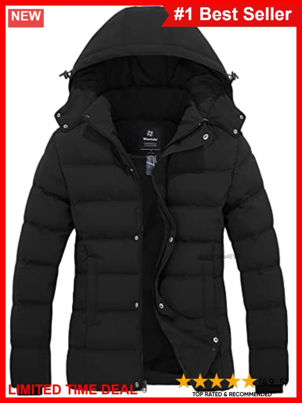 Wantdo Womens Hooded Quilted Puffer Winter Coat